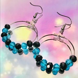 Glass hoop earrings